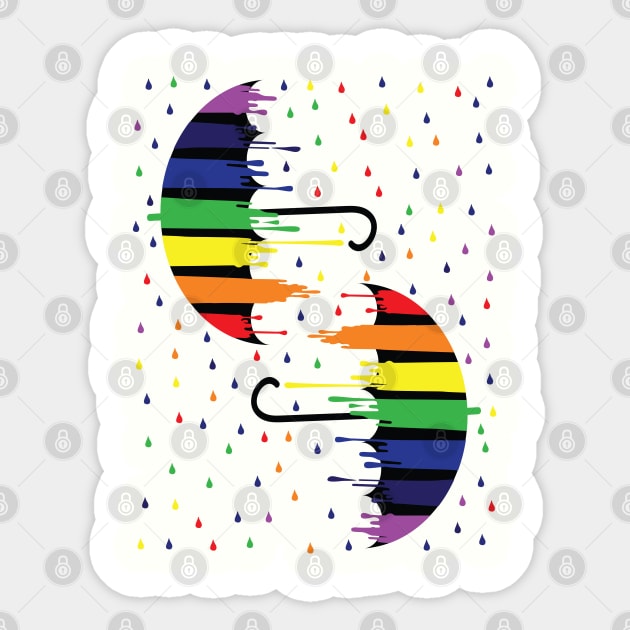 Rainbow umbrella Sticker by CindyS